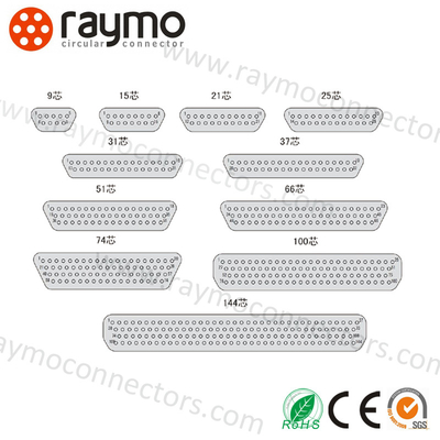 J30J Series 9-Pin Connector 250V 500mm Wire Length